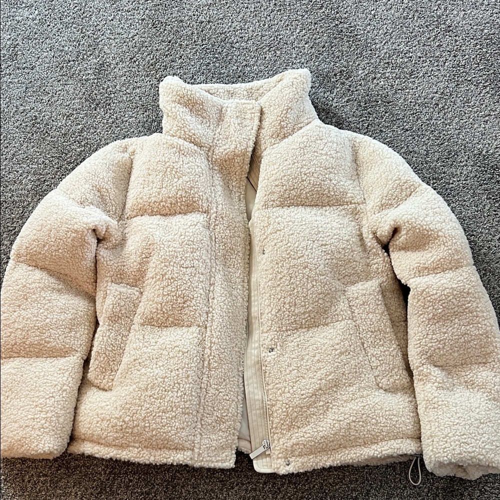 French Connection Faux Shearling Puffer Jacket